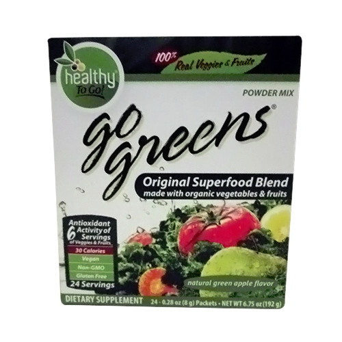 Healthy To Go Go Greens, Green Apple Powder Packets, 24 Ea