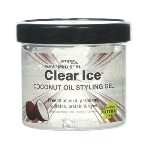 Ampro Pro Styl Clear Ice Coconut Oil Hair Styling Gel Alcohol and Parabens Free 12Oz (341g)