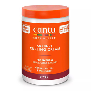 Cantu Shea Butter Coconut Curling Cream for Defining and Moisturizing Natural Curls 25Oz (709g)
