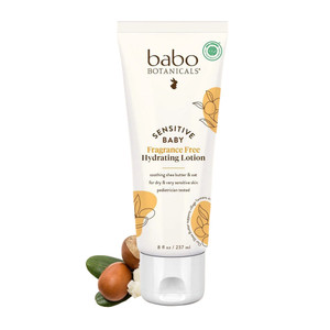 Babo Botanicals Sensitive Baby Fragrance Free Hydrating Lotion Moisturizes and Soothes Dry Sensitive Skin 8Oz (237ml)