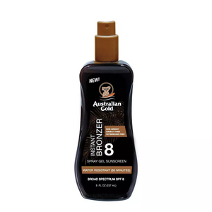 Australian Gold Spf 8 Spray Gel With Instant Bronzer, 8 Oz Australian Gold Spf 8 Spray Gel With Instant Bronzer, 8 Oz
