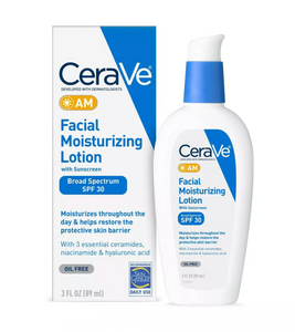 CeraVe AM Facial Moisturizing Lotion with Sunscreen SPF 30, 3 fl oz CeraVe AM Facial Moisturizing Lotion with Sunscreen SPF 30, 3 fl oz