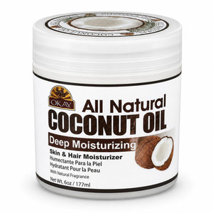 Okay All Natural Coconut Oil Deep Moisturizing for Skin and Hair 6Oz (177ml)