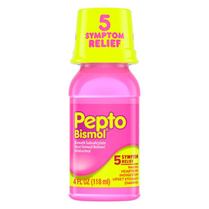 Pepto Bismol Original Liquid 5 Symptom Relief Antidiarrheal and Upset Stomach 4Oz (118ml)