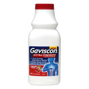 Gaviscon Extra Strength Liquid Antacid, Cherry Flavor - 12 Oz