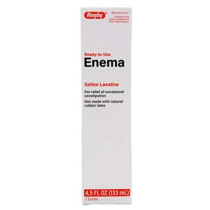 Rugby Enema Disposable Saline Laxatives Relief Constipation 4.5Oz (133ml)