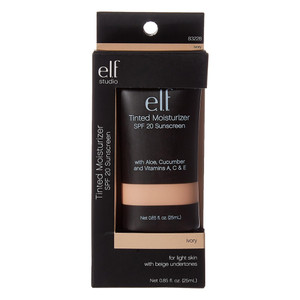 e.l.f Cosmetics Tinted Moisturizer SPF 20 Ivory for Hydration and Daily UV Protection 0.85Oz (25ml)