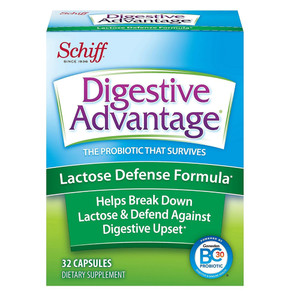 Schiff Digestive Advantage Daily Probiotics and Lactose Support Capsules Digestive Support Balancing 32Ea