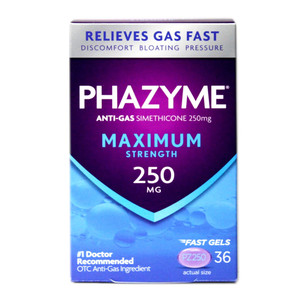 Phazyme Maximum Strength 250 mg Anti-Gas Simethicone Soft Gels, 36 Ea Phazyme Maximum Strength 250 mg Anti-Gas Simethicone Soft Gels, 36 Ea