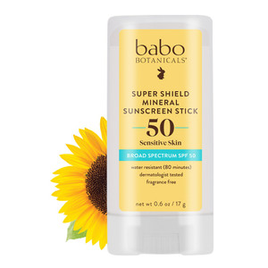 Babo Botanicals Super Shield Sunscreen Stick SPF 50 for Sensitive Skin Suitable All Ages 0.6Oz (17g)
