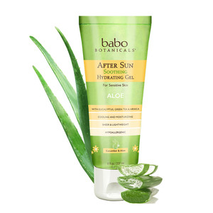 Babo Botanicals After Sun Soothing Hydrating Aloe Gel for Sensitive Skin Suitable All Ages 8Oz (237g)