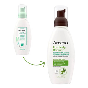Aveeno Positively Radiant Clear Complexion Foaming Facial Cleanser 6Oz (177ml)