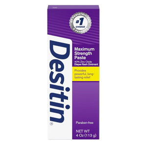 Desitin Maximum Strength Zinc Oxide Diaper Rash Paste Protective Skin Care Formula 4Oz (113g)
