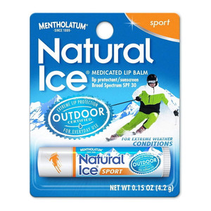 Mentholatum Natural Ice Medicated Lip Balm Sport SPF 30, 0.15 Oz