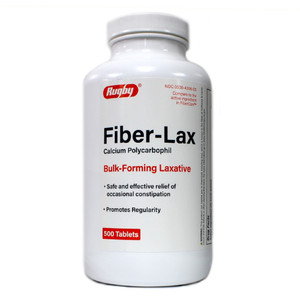 Rugby Fiber Lax 625 mg Tablets for Occasional Constipation Relief 500Ea