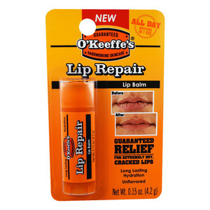 Okeeffes Lip Repair Unflavored Lip Balm, Regular, 0.15 Oz