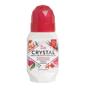 Crystal Mineral Deodorant Roll On Pomegranate for 24 Hour Odor Protection 2.25Oz (66ml)