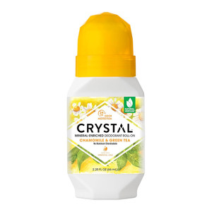 Crystal Chamomile and Green Tea Mineral Deodorant Roll On for Odor Protection 2.25Oz (66ml)