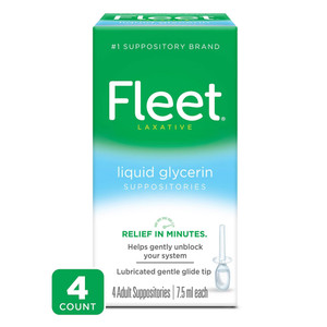 Fleet 7.5 Ml Liquid Glycerin Laxative Suppositories, Adult- 4 Ea Fleet 7.5 Ml Liquid Glycerin Laxative Suppositories, Adult- 4 Ea