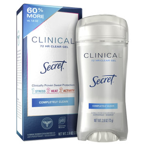 Secret Clinical Strength Clear Gel Antiperspirant And Deodorant - 2.6 Oz