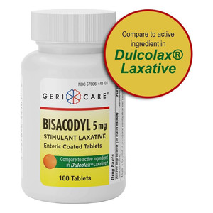 Bisacodyl Stimulant Laxative Enteric Coated Tablets Constipation Relief Formula 5 Mg 100Ea