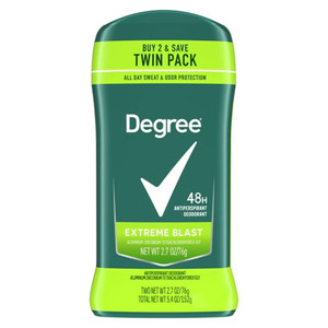 Degree Men Antiperspirant and Deodorant Extreme Blast Twin Pack Sweat and Odor Protection Twin Pack 2.7Oz (76g)