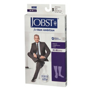 Jobst For Men Ambition 30-40 Mmhg Knee High, Black, Size 4 Reg - 1 Pair