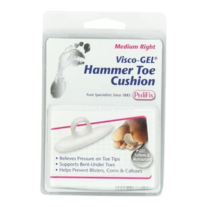 Pedifix Visco Gel Hammer Toe Cushion Medium Right Relieves Pressure on Toe Tips 1Ea