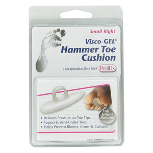 Pedifix Visco Gel Hammer Toe Cushion Small Right Relieves Pressure on Toe Tips 1Ea