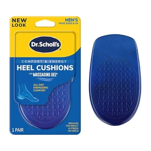 Dr Scholls Comfort Heel Cushions with Massaging Gel for Men 1 Pair Size 8 to 13 All Day Comfort 1Ea