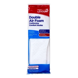 Leader Double Air Foam Cushioning Comfort Insoles Unisex 1Pair