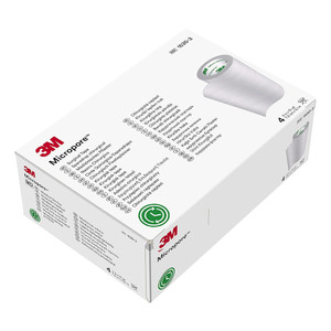 3M Micropore 3 in x 10 yds Surgical Tape White Secures Lightweight Dressings 4Ea