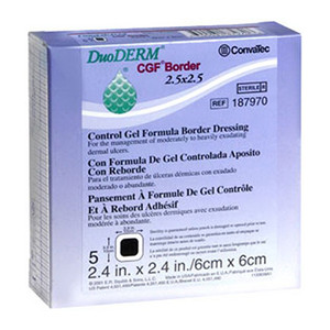 Duoderm Border Cgf Sterile Dressing, Square, Size : 2.5 Inches X 2.5 Inches - 5 Ea Duoderm Border Cgf Sterile Dressing, Square, Size : 2.5 Inches X 2.5 Inches - 5 Ea