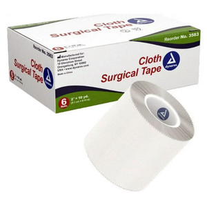 Dynarex Cloth Surgical Tape Rolls 2 In +---?+? 10 Yds for Securing Bandages and Dressings 6Ea