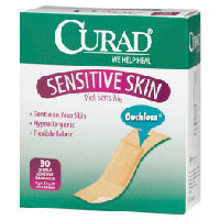 Curad Sensitive Skin Adhesive Bandages, Regular Size - 30 Ea