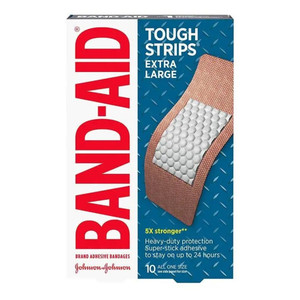 Band Aid Adhesive Bandages Tough Strips Extra Large 10Ea