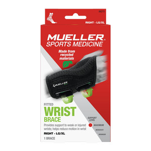 Mueller Green Fitted Wrist Brace Right Hand Large Extra Large Unisex 1Ea