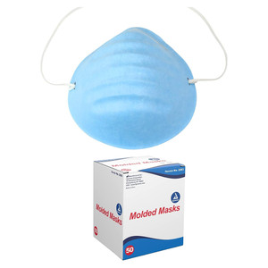 Dynarex Surgical Molded Face Masks with Aluminum Nose Piece Blue 50Ea