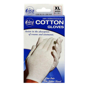 Cara No 84 Xtra Large Cotton Gloves for Hand Protection and Hygiene Use 1Pair, Pack of 3