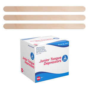 Dynarex 5?? Inches Junior Tongue Depressors Non Sterile for Throat Examination 500Ea