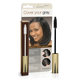 Cover Your Gray Brush In Wand Midnight Brown for Temporary Gray Hair Coverage 0.25Oz (7g)