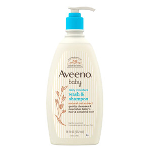 Aveeno Baby Daily Moisture Body Wash and Shampoo Lightly Scented 18Oz (532ml)