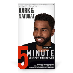 Dark and Natural Mens Permanent 5 Minute Natural Black Rich Moisture Formula Leaves Soft Manageable and Healthy Looking Hair Color Kit 1Ea