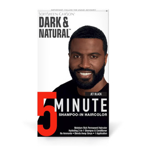 Dark and Natural Mens Permanent 5 Minute Jet Black Hair Color Rich Moisture Formula Leaves Soft Manageable and Healthy Looking Hair Color Kit 1Ea