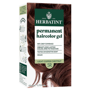 Herbatint 5R Light Copper Chestnut Permanent Haircolor Gel for Grey Coverage 5.75Oz (170ml)