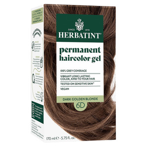 Herbatint 6D Dark Golden Blonde Permanent Haircolor Gel for Grey Coverage 5.75Oz (170ml)