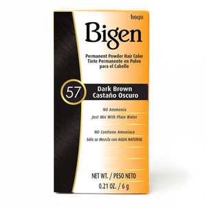 Bigen Permanent Powder Hair Color, 57 Dark Brown, Kit