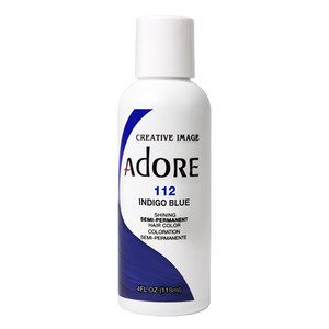 Adore Semi Permanent Hair Color 112 Indigo Blue Alcohol and Ammonia Free 4Oz (118ml)