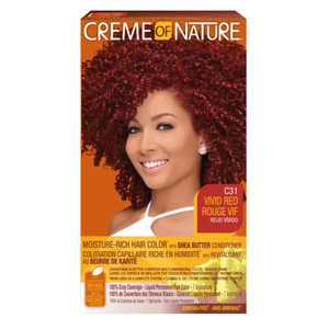 Creme of Nature C31 Vivid Red Moisture Rich Hair Dye with Shea Butter Conditioner for Long Lasting Color 1Ea