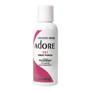 Adore Semi Permanent Hair Color 191 Fruit Punch Alcohol and Ammonia Free 4Oz (118ml)